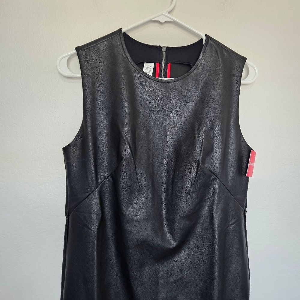 NWT Spanx | II Fitted Dress Faux Leather Luxe Black Dress, Womens Small - Picture 7 of 12